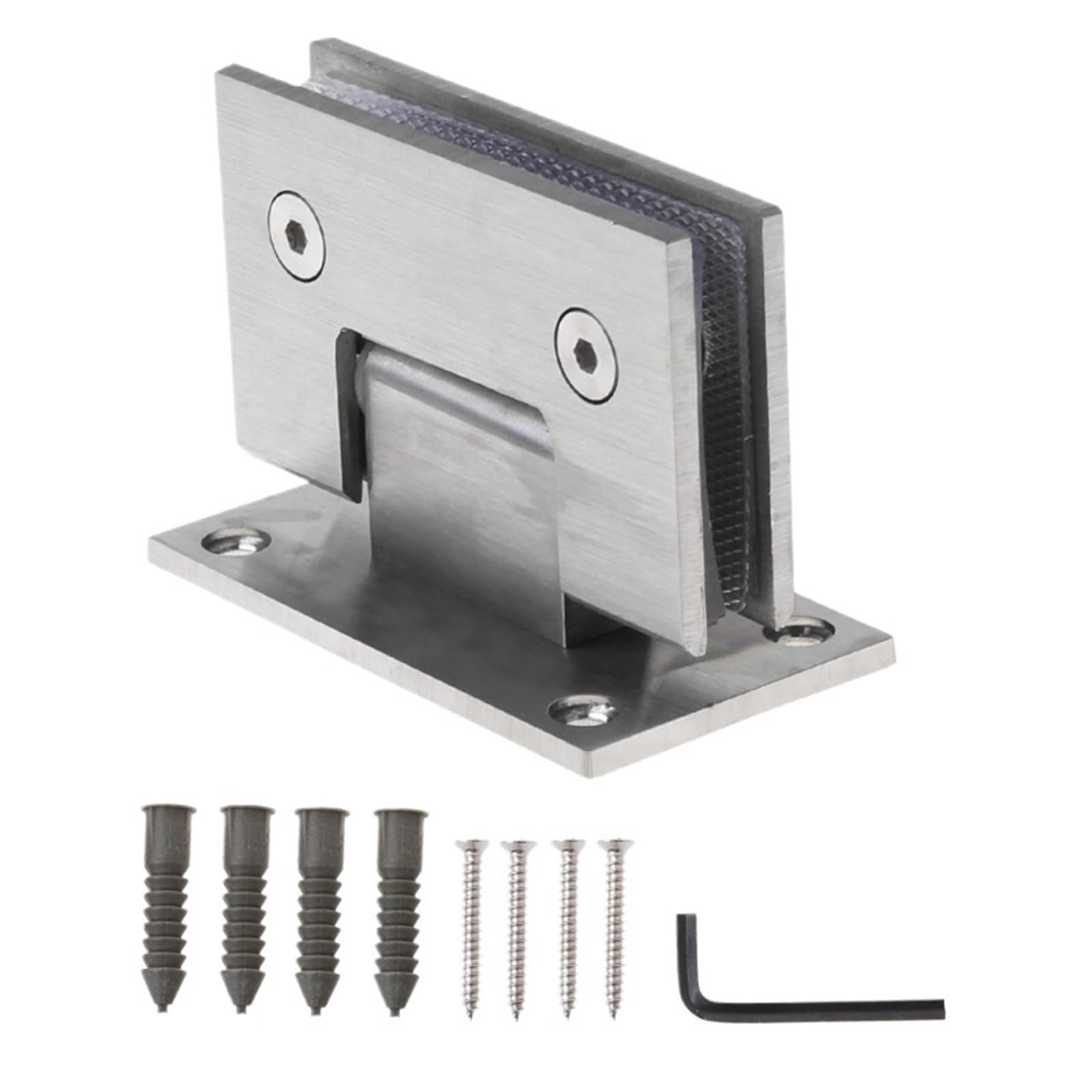 Pknaqwlsx Silver 8-12Mm Glass Door Hinge Bathroom Shower Door Frameless Bracket Wall Mounted Door
