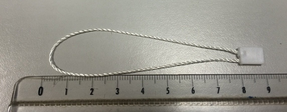 1000 ex Attache cordon à serrage fixe blanc pour étiquette a trou Attache cordelette fil blanc à serrage fixe par clip définitif