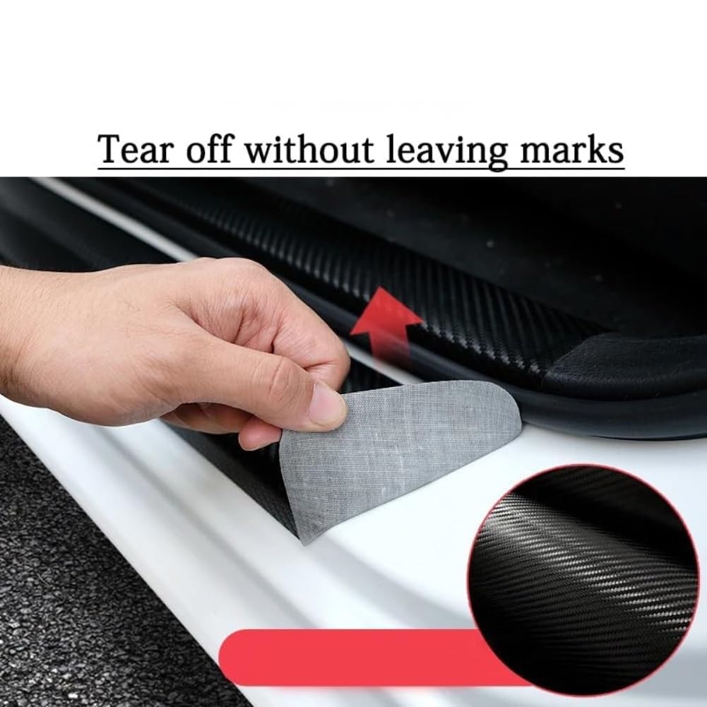 Türschwellenschutz Für Opel Corsa E - 4-tlg. Carbon Optik Anti-Kratz-Set