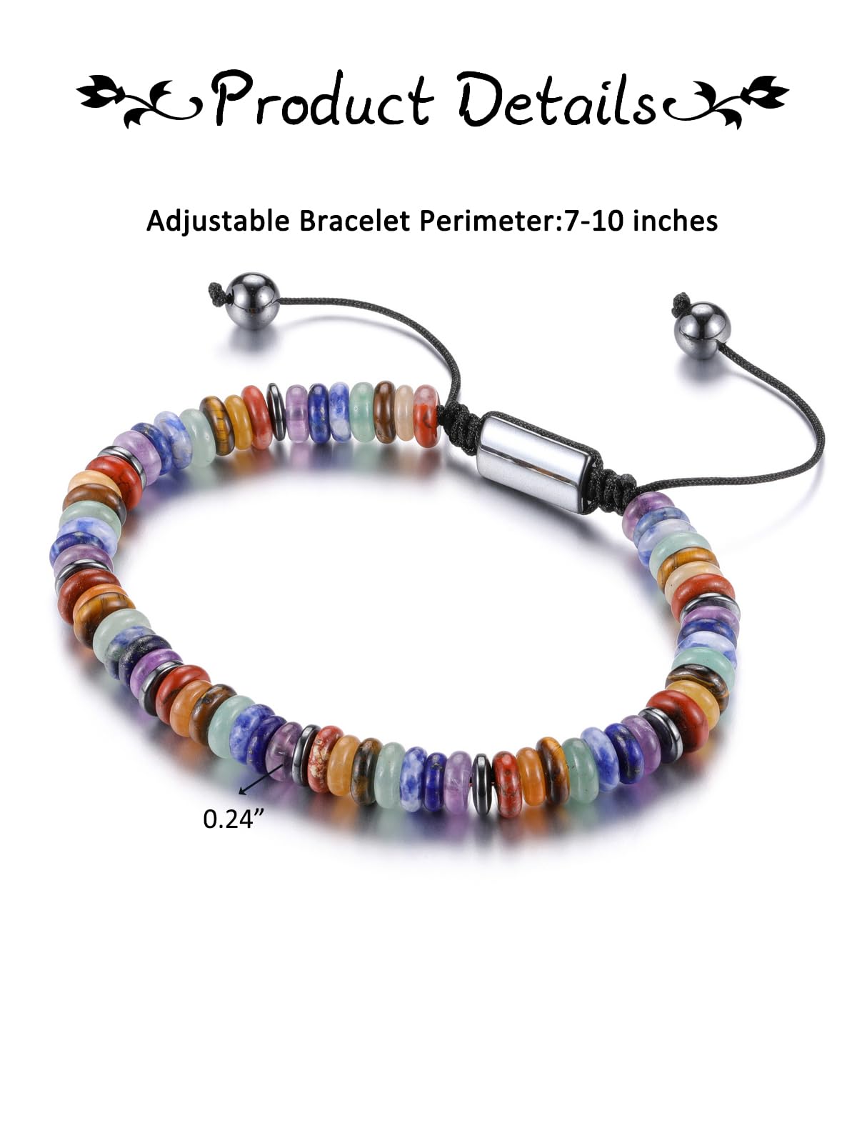 LYGBAOFUL Pulsera de Cuentas de Cristal para Hombre, Piedra de Ojo de Tigre, protección contra la ansiedad, Pulseras curativas, Regalos espirituales Ajustables para Mujeres, Hombres, él, Novio,