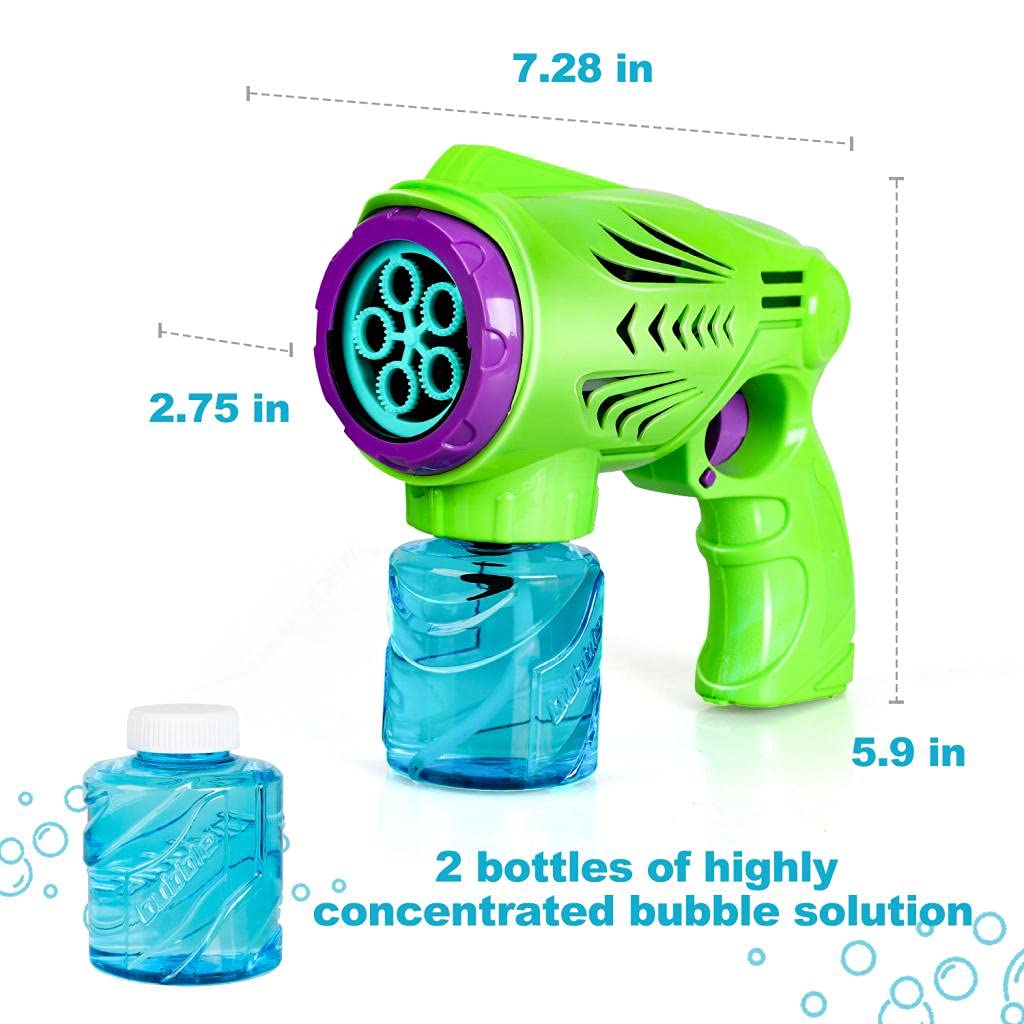 TOY Life 2 Bubble Guns for Kids Outdoor with 2 Bubble Refill Solution