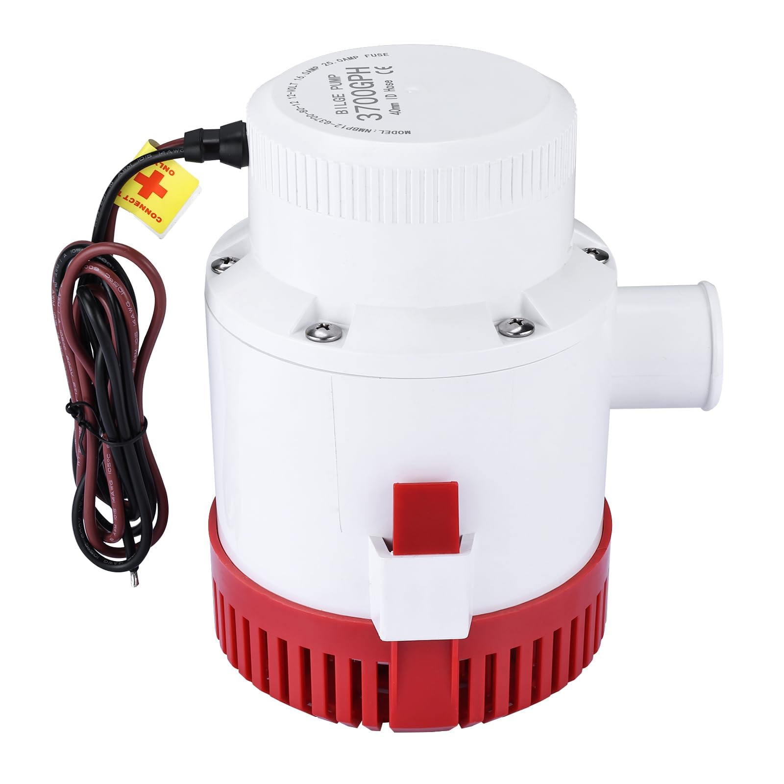 FreeTec Elektryczna pompa zęzowa, 12 V, 3700 gph, pompa głębinowa, pompa wodna do łodzi, jachtów, przyczep kempingowych, na zewnątrz (czerwona)