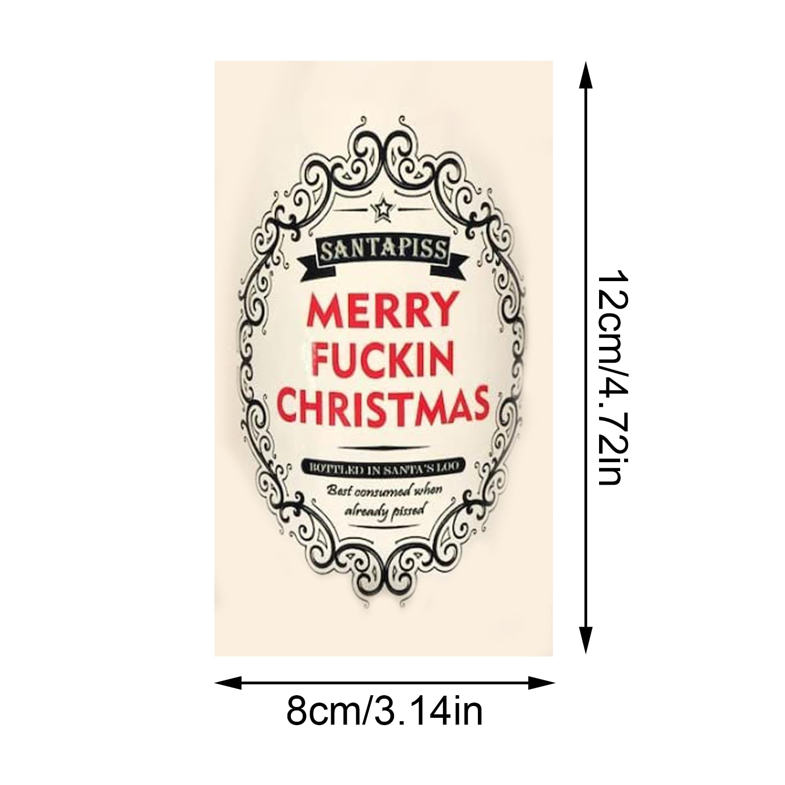 Etiquetas Divertidas de Navidad para Botellas de Vino, Calcomanías Personalizadas