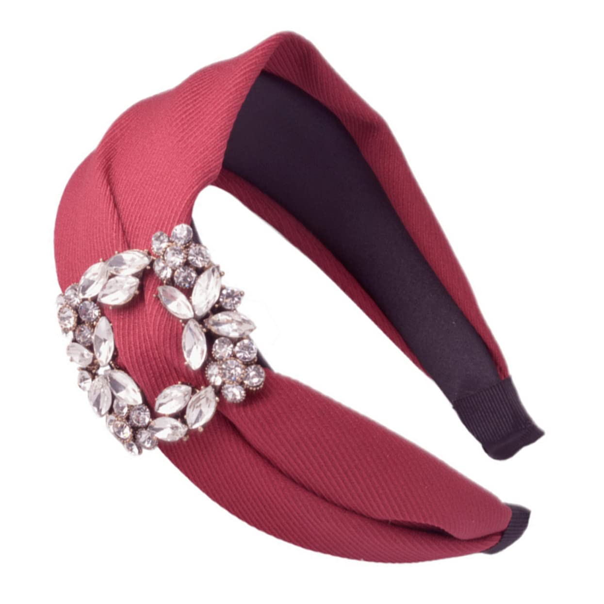3pezzi Fermaglio Per Con Strass Cerchietto Elegante Vino Rosso Accessorio Alla Moda Per Donne e Ragazze Per Cerimonie e Occasioni Speciali