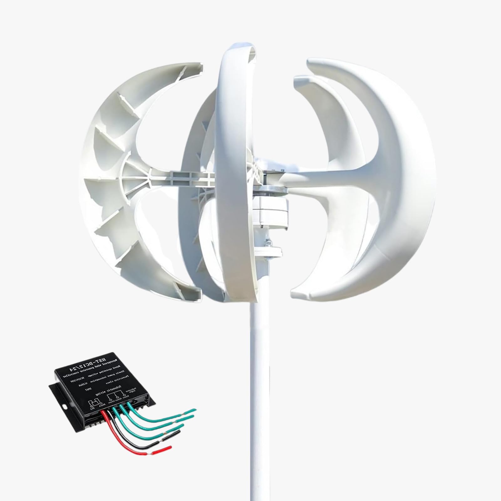 Kit de generador de turbina eólica vertical de 12000 W con controlador para uso doméstico, soporta 12 V, 24 V, 48 V, 110 V, 220 V, diseño portátil sin ruido
