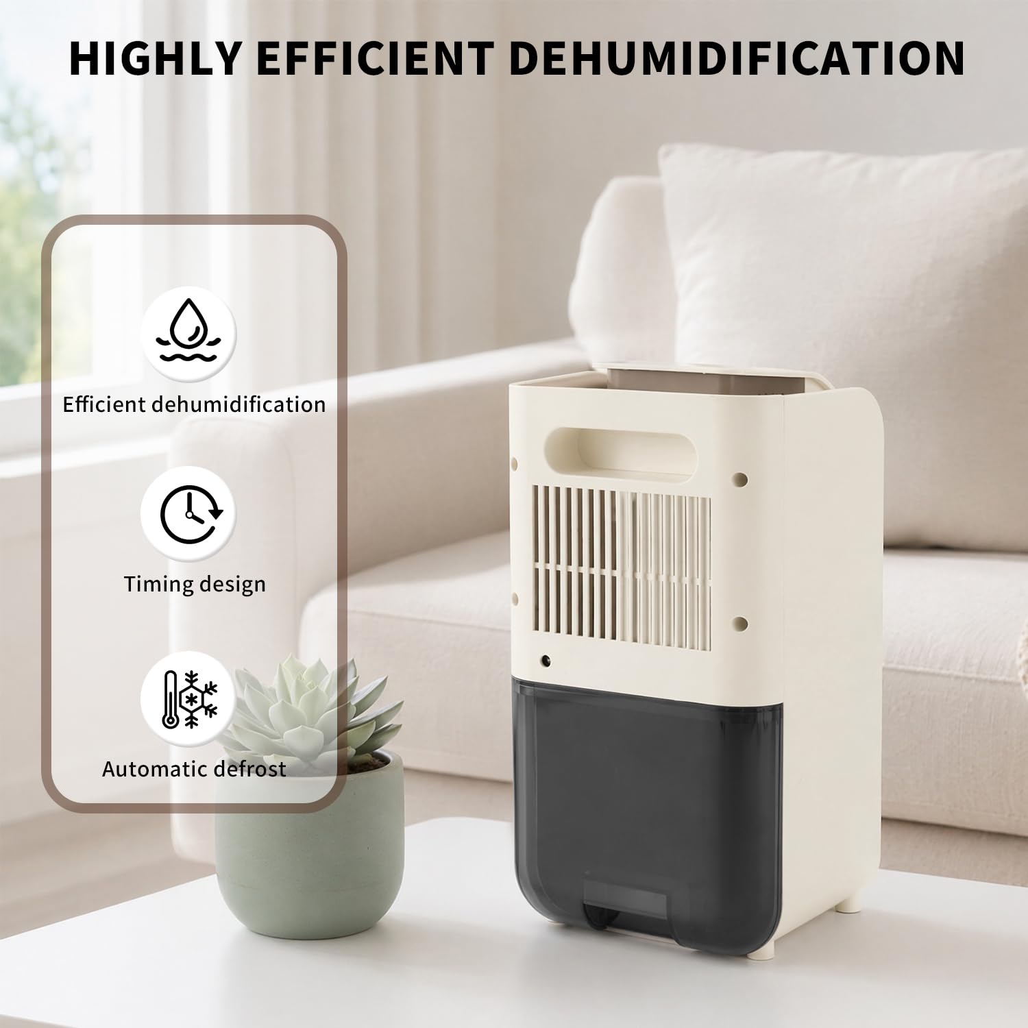 Generic US 1.5L Deshumidificador de aire interior con temporizador y luz eléctrica