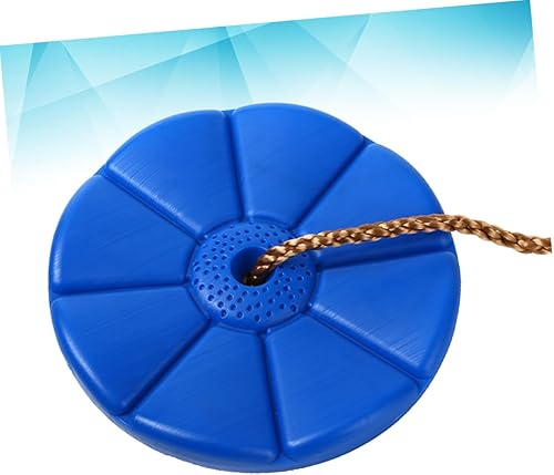 Miniatura 5 de Toyvian Outdoor Octagonal Plastic Disc Swing Seat with Braided Nylon Rope and Metal Ring Tree Swing for Backyard Fun Weight Limit Blue