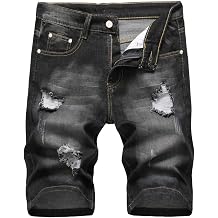 Mens Casual Denim Shorts No Belt