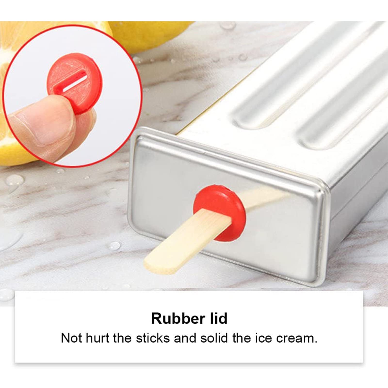 Juego de 6 moldes de paletas de hielo de acero inoxidable, moldes para hacer paletas heladas, moldes comerciales para paletas con base de soporte para palos para el hogar, moldes para helados para c
