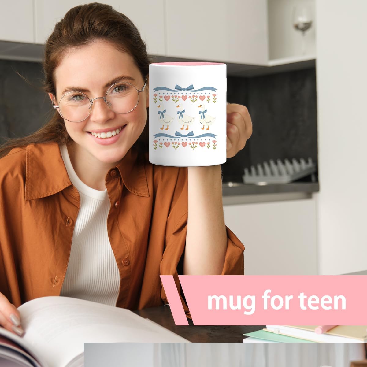 Cute Goose Mugs,Funny Coffee Mug for Women,Goose Gift for Women 11 Oz - Image 5