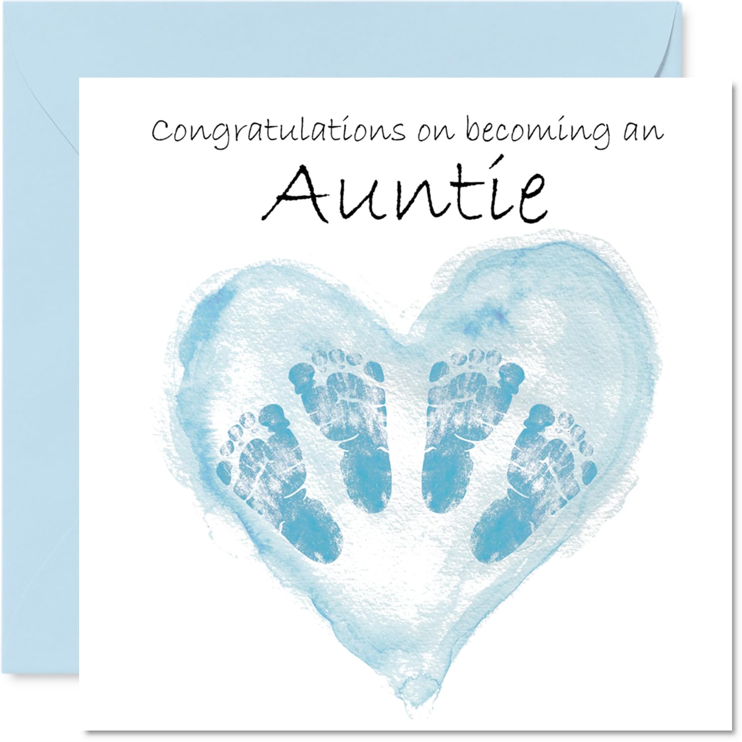 New Baby Boy Card for Auntie - Twins Congrats Becoming - Well Done Congratulations Card for New Auntie, 145mm Welcome To The World Greeting Cards