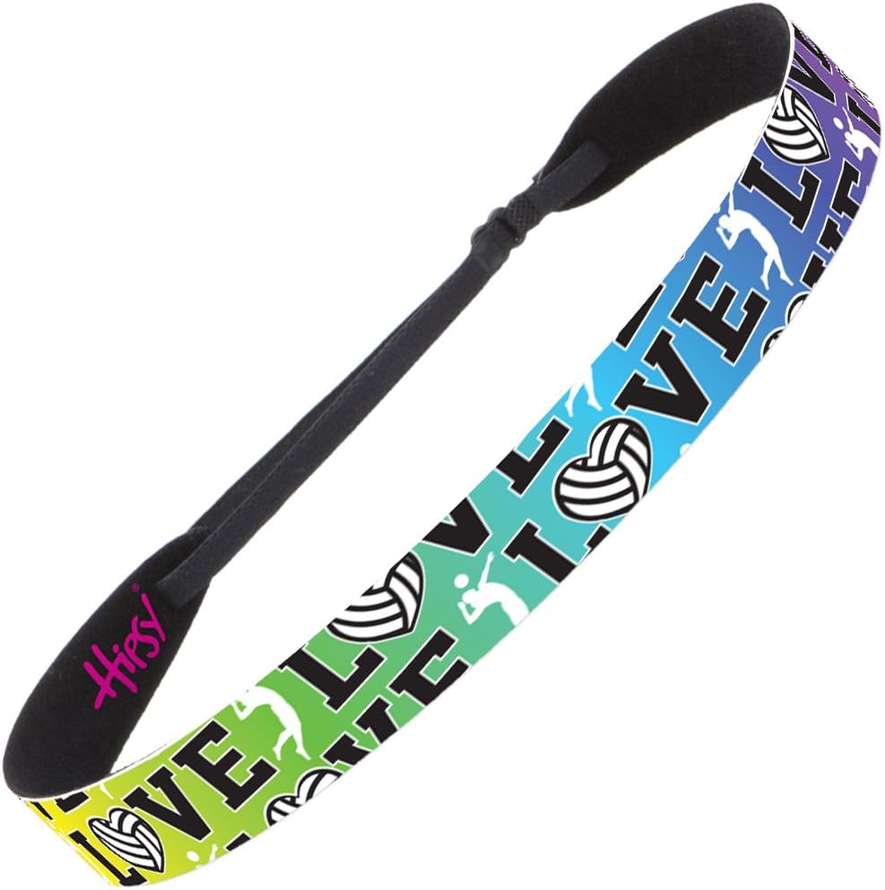 Hipsy Cute Adjustable No Slip I Love Volleyball Headbands for Girls & Women