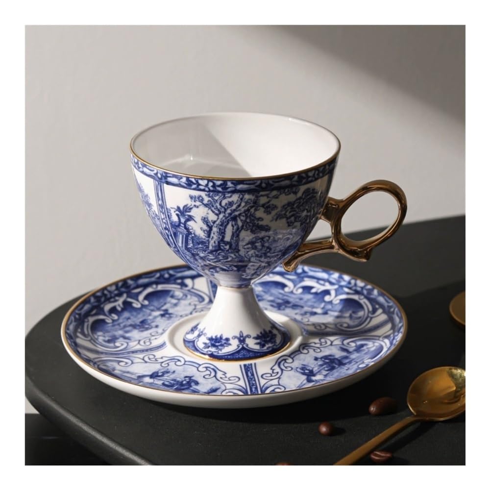 Kubek do kawy, Lekki, luksusowy, pałacowy styl, porcelanowy kubek do kawy i herbaty popołudniowej, ręcznie robiony, highball, prezent urodzinowy