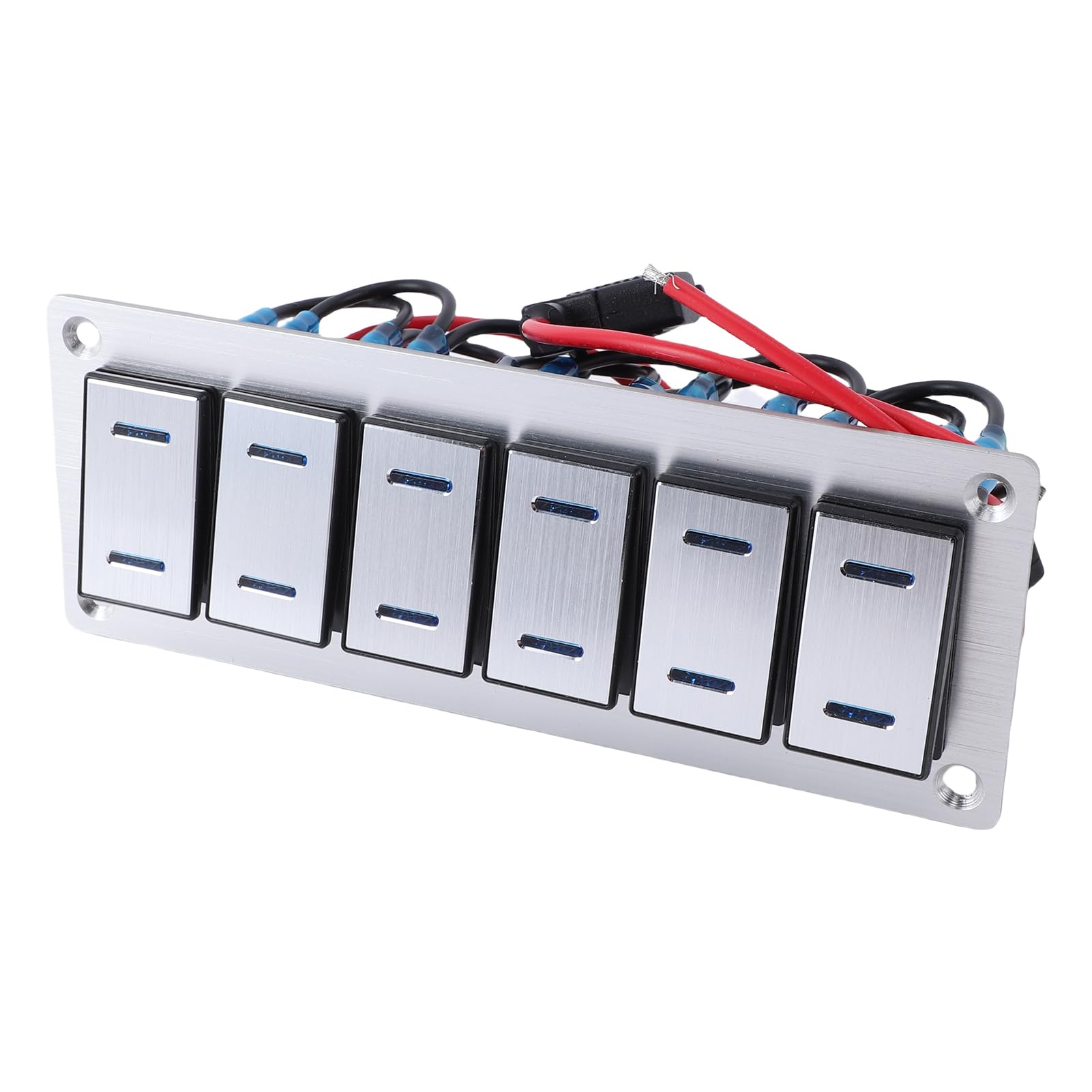 Eujgoov 6-gangowy Panel Przełącznika, Wodoodporny Aluminiowy Panel