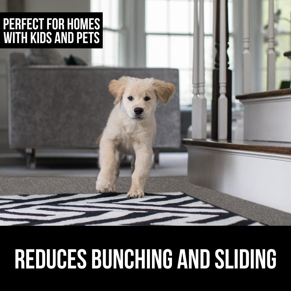 Gorilla Grip Rug Pad for Carpet Floor, Double Sided 8.5x11.5 FT Gripper for Over Carpets, Keep Area Rugs in Place on Carpeted Floors, No Residue Adhesive Pads, Reduce Shifting or Bunching