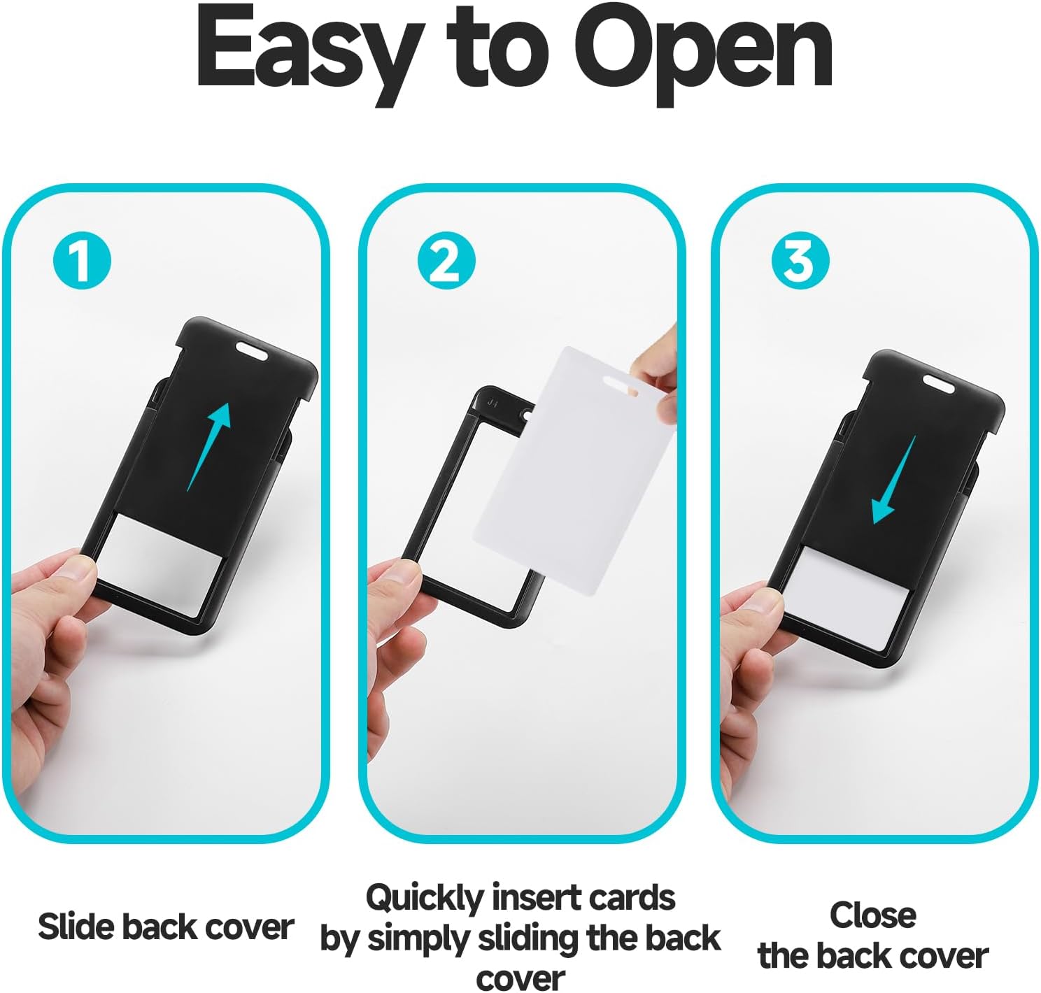 2PCS PIV Card Holder-1 Retratable Reel PIV Card Bage and 1 Lanyard PIV Card Case,Black - Image 6