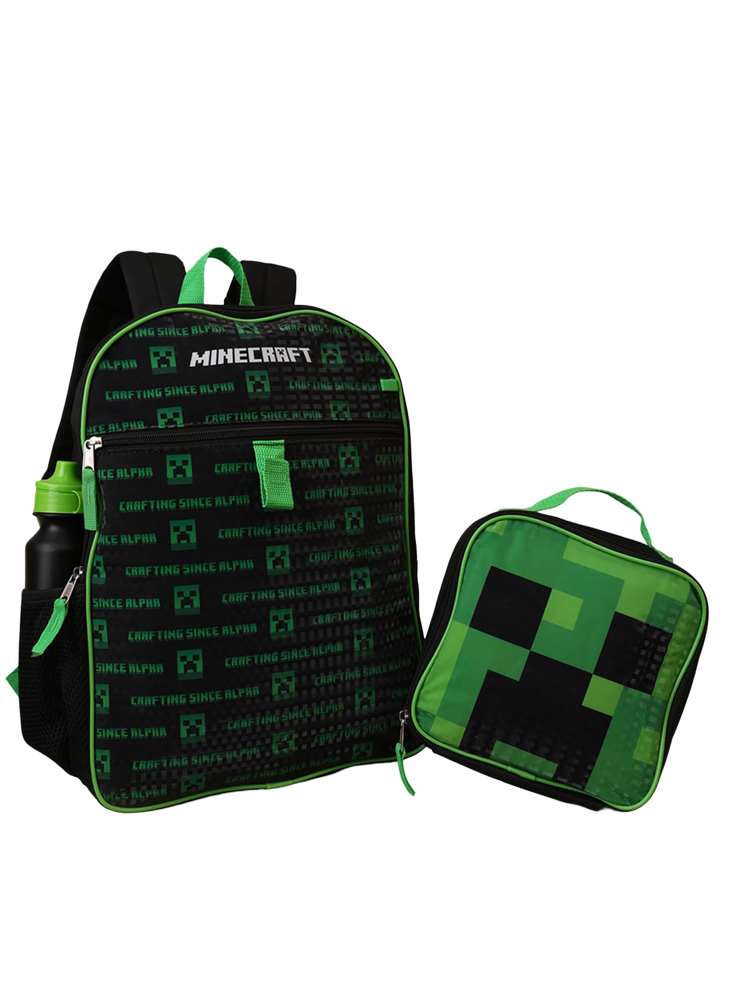 kidsville Official Minecraft 11.8L Backpack with Lunch Bag & Water Bottle for Boys & Girls | School Bag Set of 3-picture-13