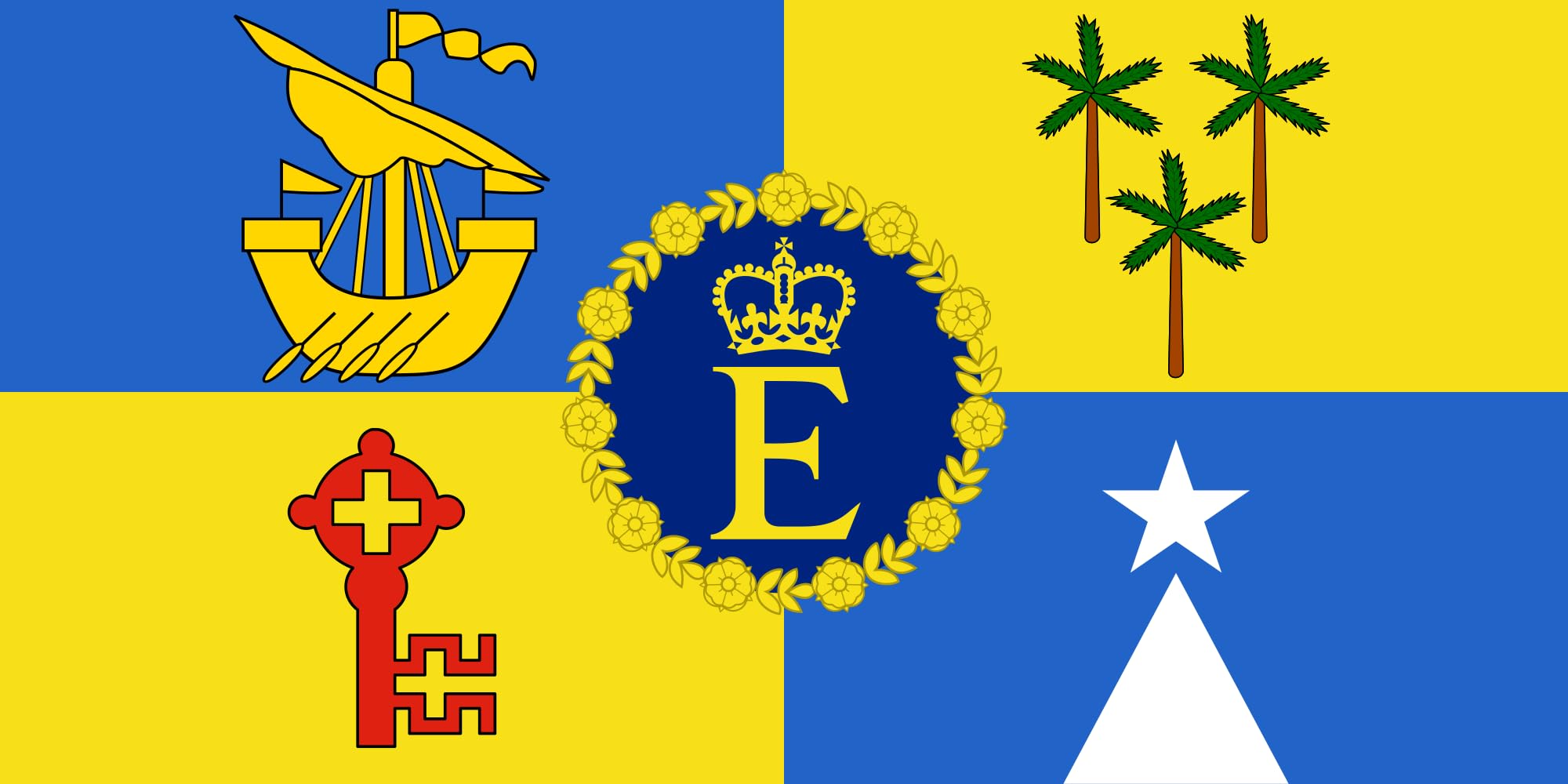 Drapeau royal de Maurice grand format paysage pour mât et pavoisement