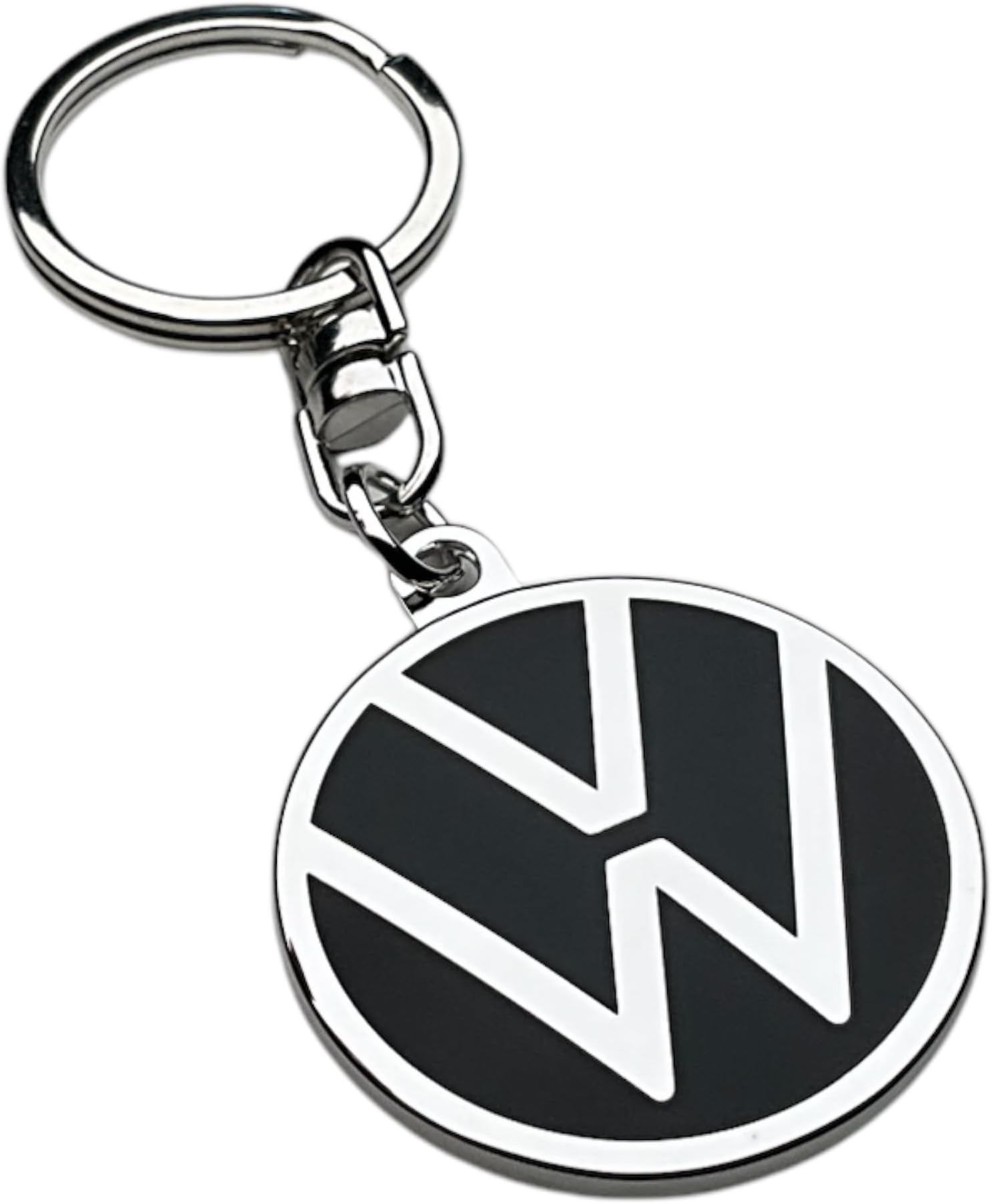 Volkswagen 000087010BQ Key Ring with VW Logo, Black, Diameter 37 mm