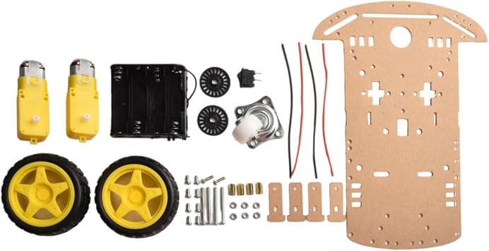 EasyByMall Metal Plastic Robot Car Chassis 2WD with DC Motors