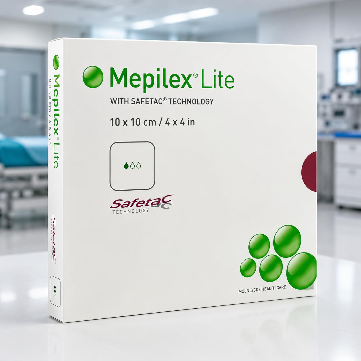 Mepilex Lite Foam Dressing Gentle Wound Care for Sensitive & Fragile Skin, Lightweight Moisture-Management Dressing, 10x10 cm, Pack of 2 — Amazon image 2