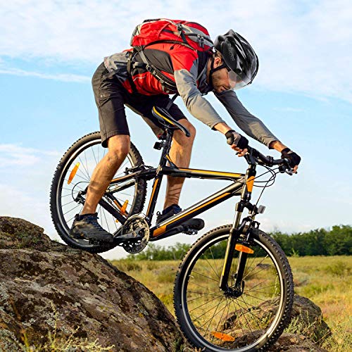 Image of Gliders Flash Cycling Helmet with Magnetic Visor- Yellow (Black with Orange, Size Adjustable)