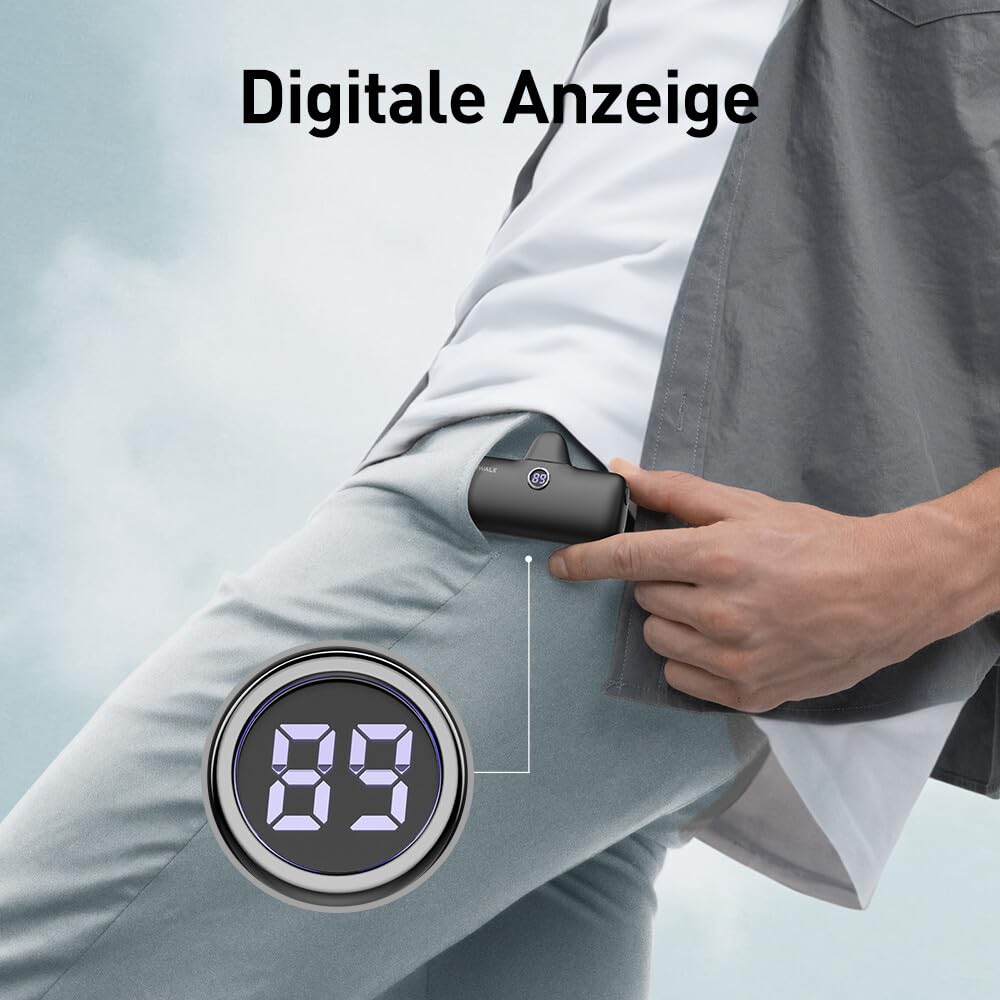 iWALK Caricatore Portatile 4800mAh USB-C, Power Bank Ricarica Rapida PD 20W Petit Batteria Esterna Compatibile con iPhone 16/16 Plus/15 Pro/15 Pro Max/iPad/AirPods Andriod Phone Samsung