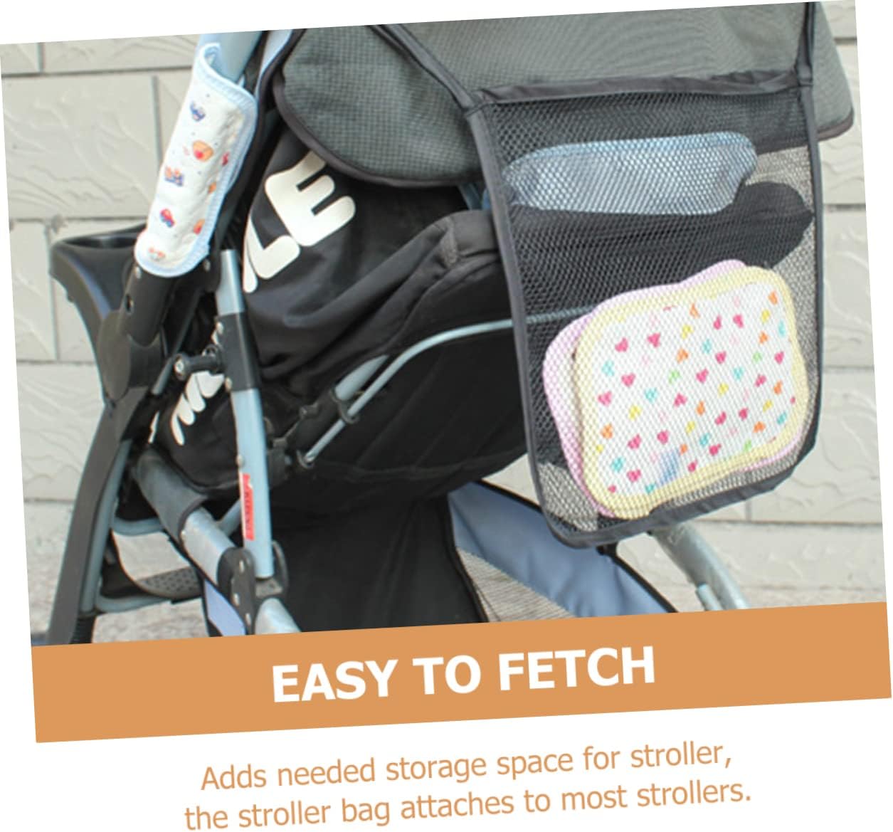Toddmomy 6pcs Stroller Storage Bag Mesh Breathable Suction Cup Hanging Caddy for Bathroom Diaper Pouch