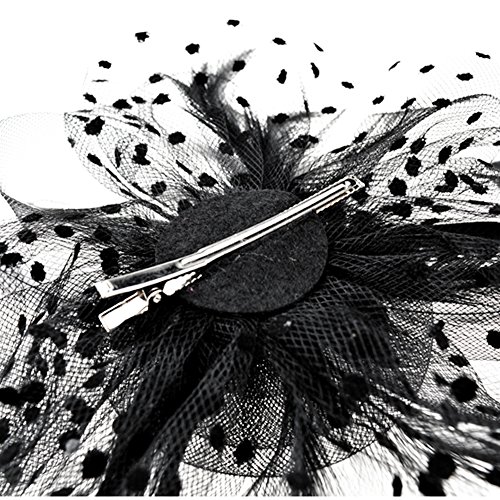 Dreshow Fascinators Hat Flower Mesh Ribbons Feathers On A Headband And A Clip Tea Party Headwear For Girls And Women #TOP4