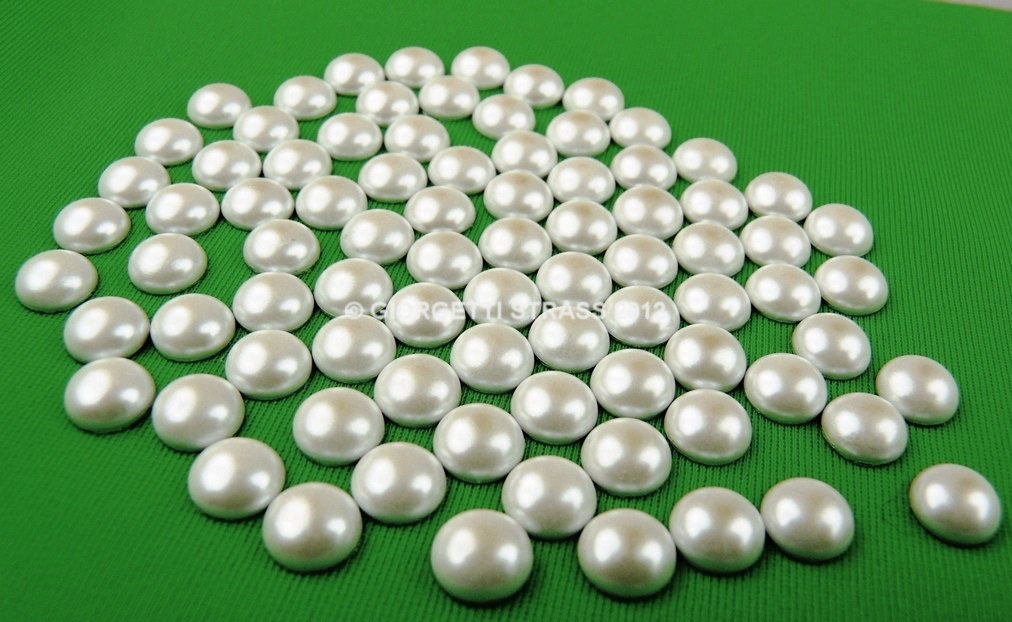 Mezze Perle In Ceramica Termoadesive Hotfix – 6 Mm, Bianche, 300 Pezzi, Perfette Per Tessuti E Decori