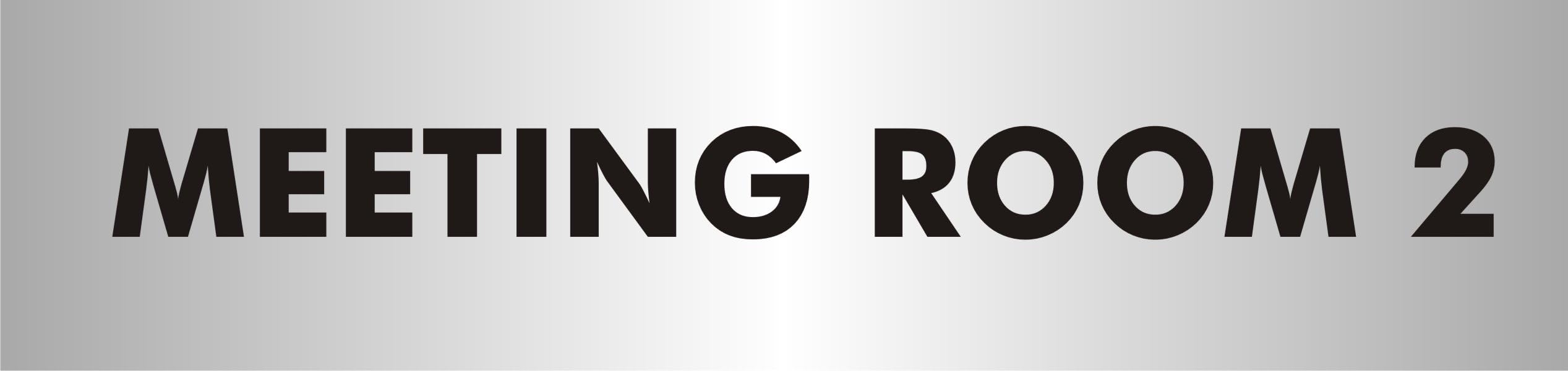 Seco Meeting Room 2 Sign, 190mm x 45mm - 2mm Brushed Aluminium Effect Acrylic