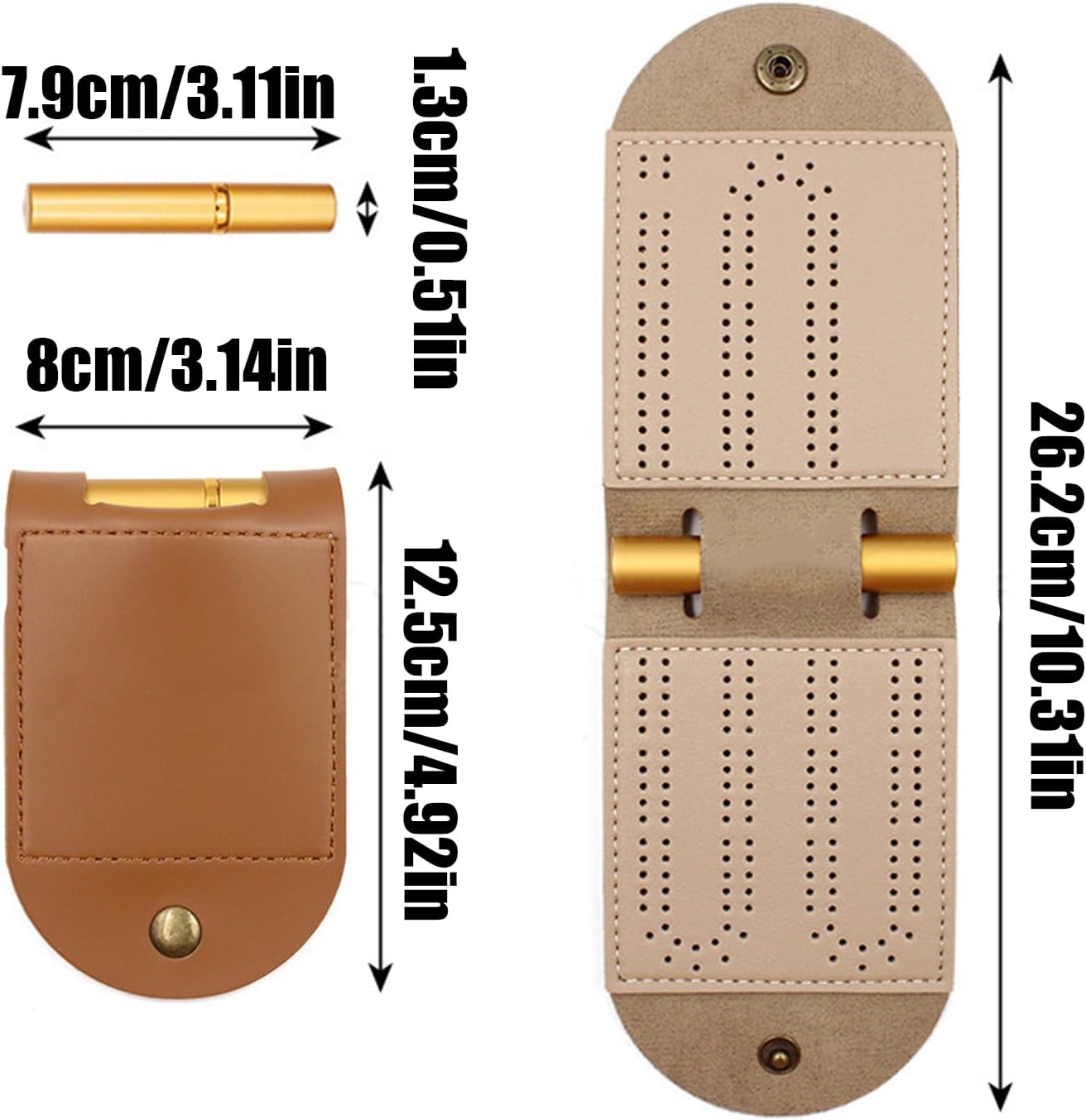 Travel Cribbage, Cribbage Pegs Board with 1 Storage Slot, Foldable Portable Game for Picnics, Family Gatherings, Parties