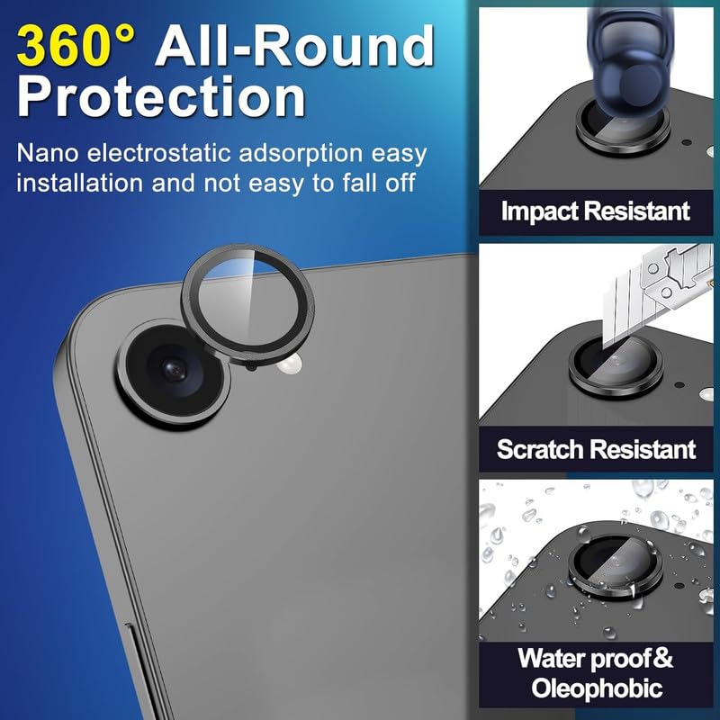 Image of Lens Glass Camera Ring Lens Protector For Nothing CMF Phone 2 Pro 5G, 9H Hardness,Full Coverage Camera Metal Ring Ultra-Thin /Clear /Silver (Pack Of 3)