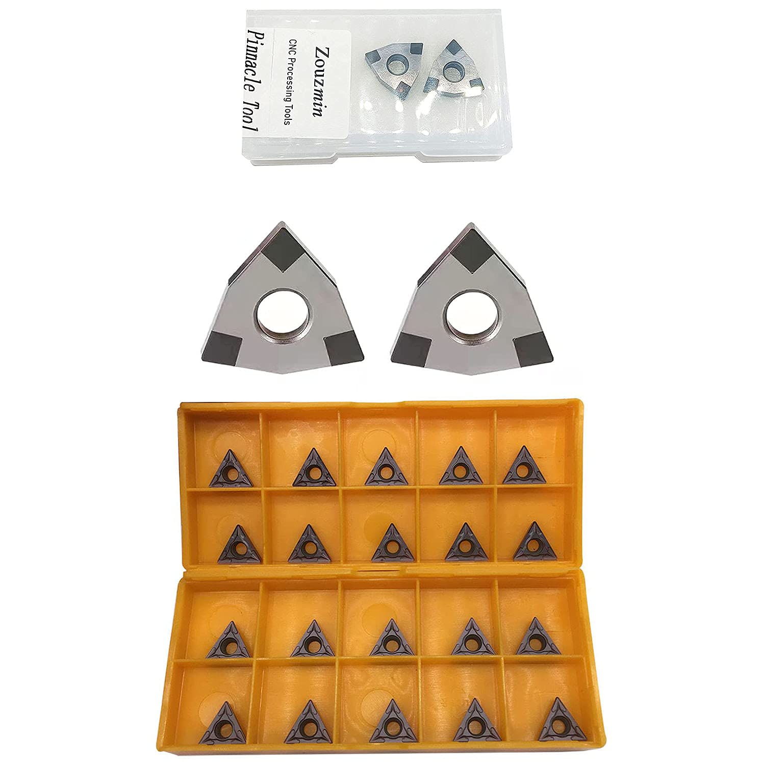 20pcs TCMT110204 Carbide turnning Inserts + 2pcs WNMG080404 CBN Cubic Boron Nitride for Lathe Turning Tool Holder