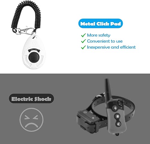 Miniatura 4 de OYEFLY Clicker de entrenamiento para perros con correa de muñeca duradero ligero fácil de usar clicker de entrenamiento para mascotas para gatos