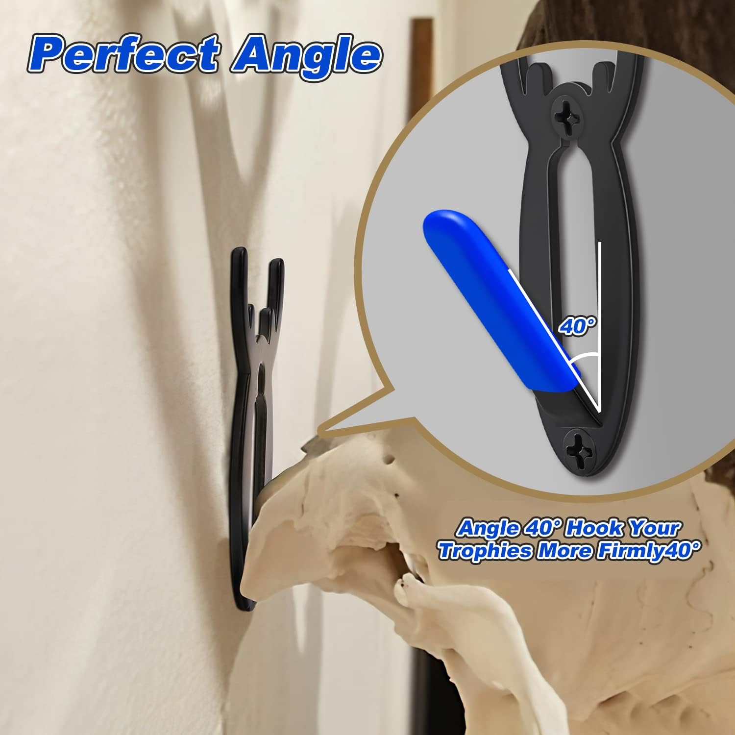 12 Pcs European Deer Skull Wall Mount Hanger, Heavy Duty European Mount Skull Hanger Elk Deer Skull Hooker for Hanging Mounting Deer Antelope and Other Skulls