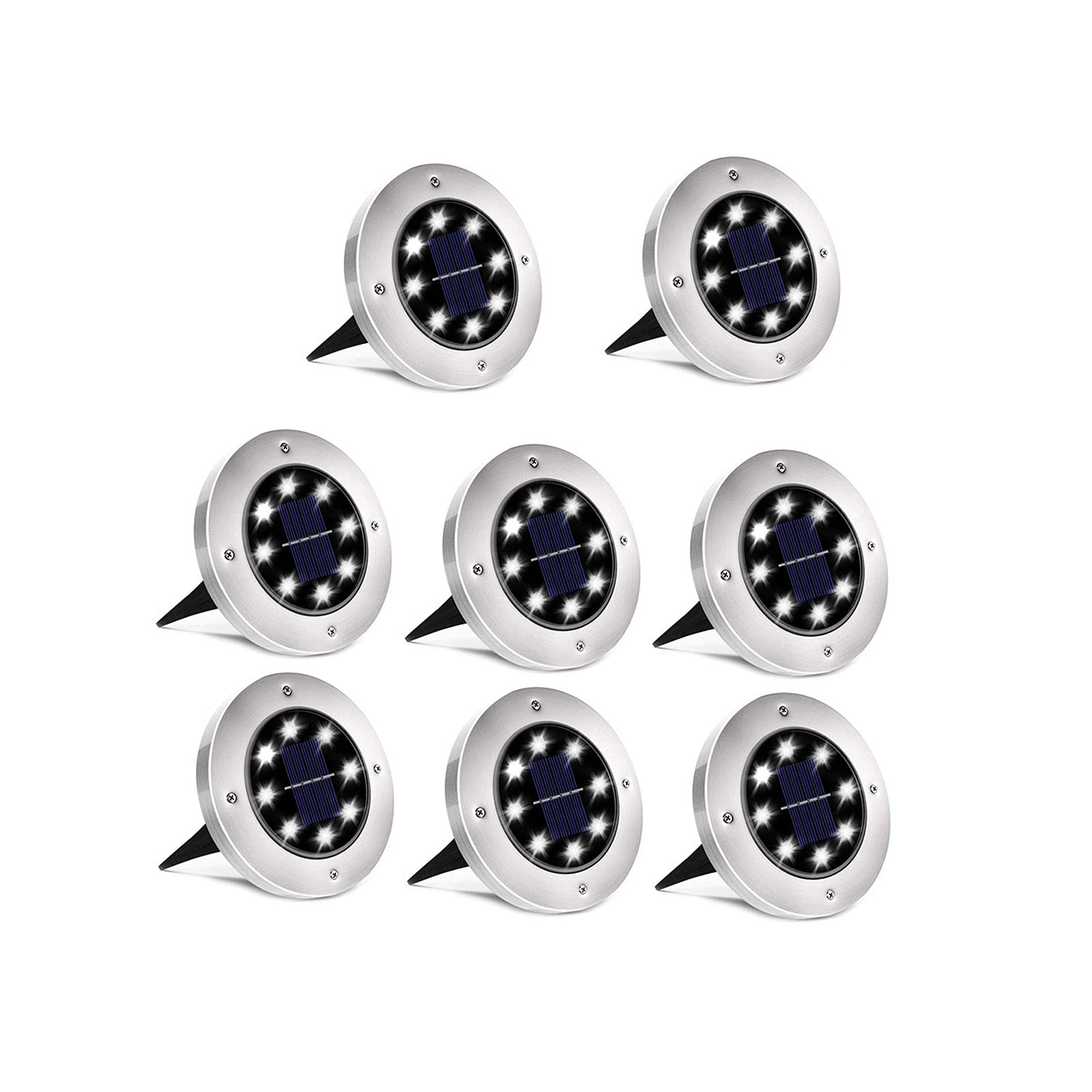 Solar-Bodenleuchten, wasserdicht, 8 LEDs, for Außenbereich, Terrasse, Landschaftsbeleuchtung, Dekoration, for den Weg, Garten, Hof im Freien Lampen (Size : 8 Packs)