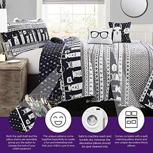 Lush Decor Navy Llama Striped 6-Piece Daybed Cover Bed Set #TOP1