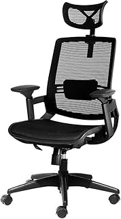 Guoyajf Silla Ergonómica De Oficina De Malla, Silla De Escritorio con Respaldo Alto - Reposacabezas Ajustable con Brazos, Función De Inclinación, Soporte Lumbar, Silla Giratoria para Computadora