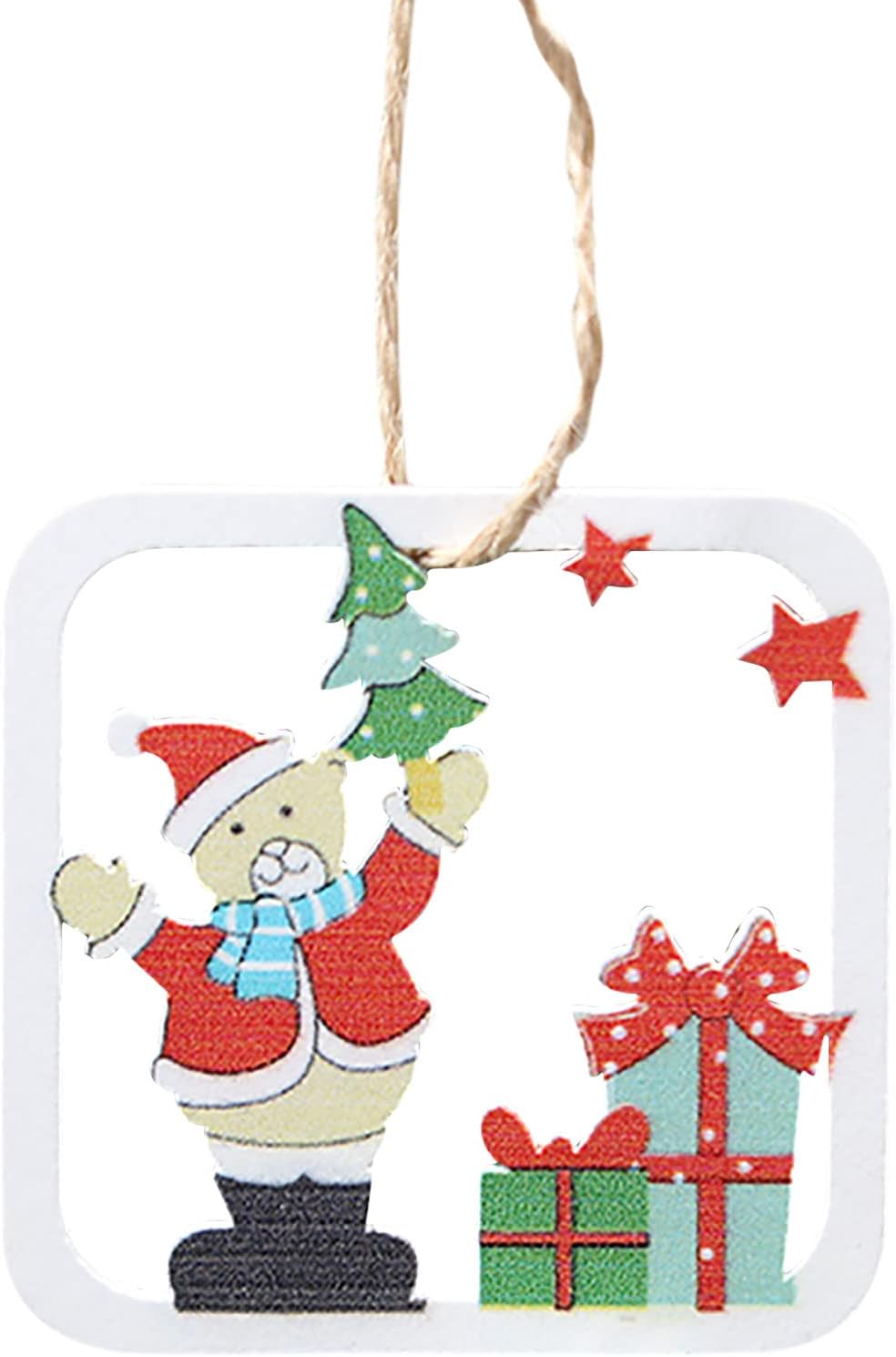 FGDH Large Outdoor Christmas Balls 6 Inch Merry Christmas Sign Wooden Hanging Festive Sign Pendant Christmas Tree Hanging Ornament for Wreaths Home Decor Small Grapevine Tree