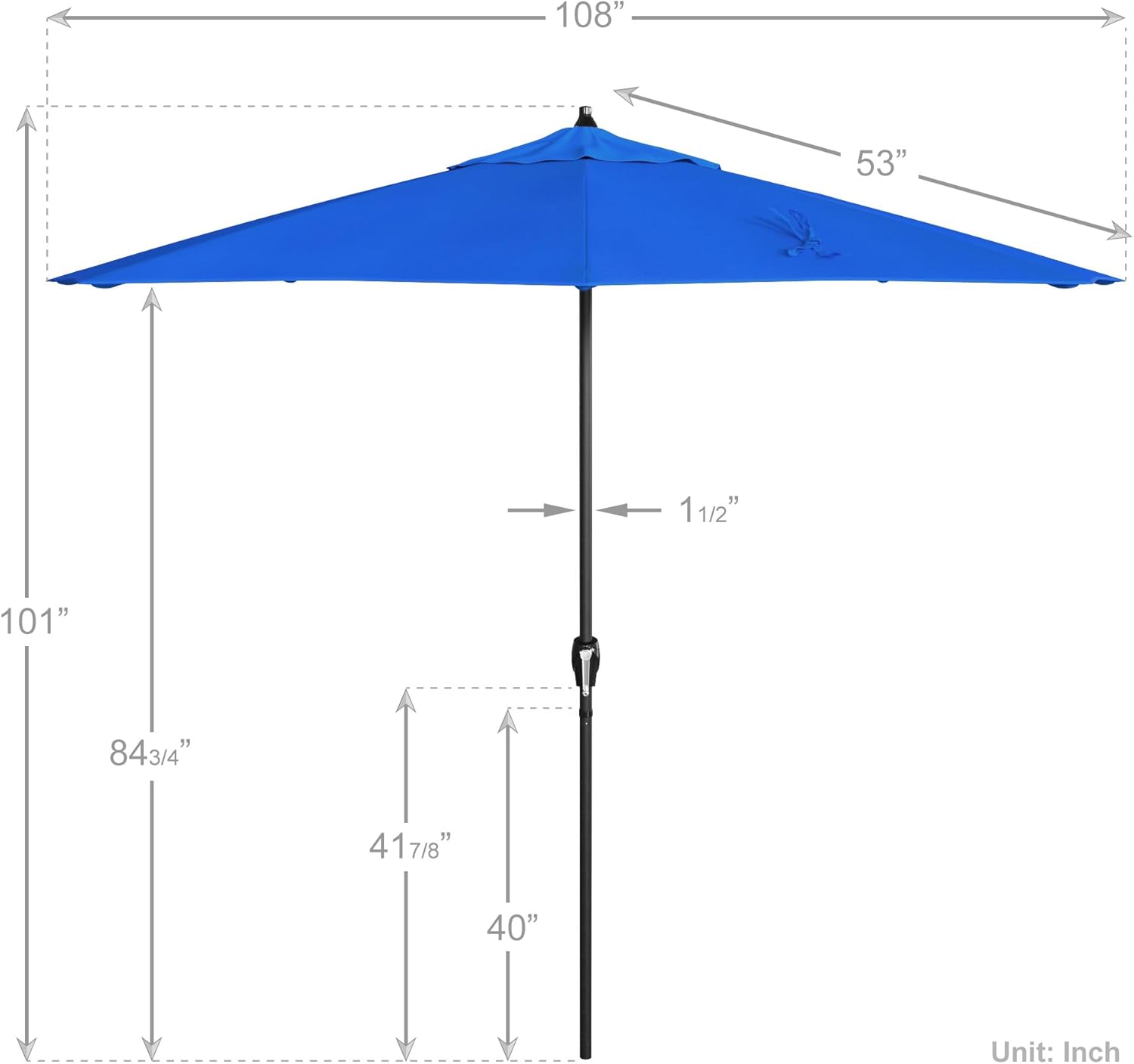 California Umbrella 9' Rd Aluminum Patio Umbrella