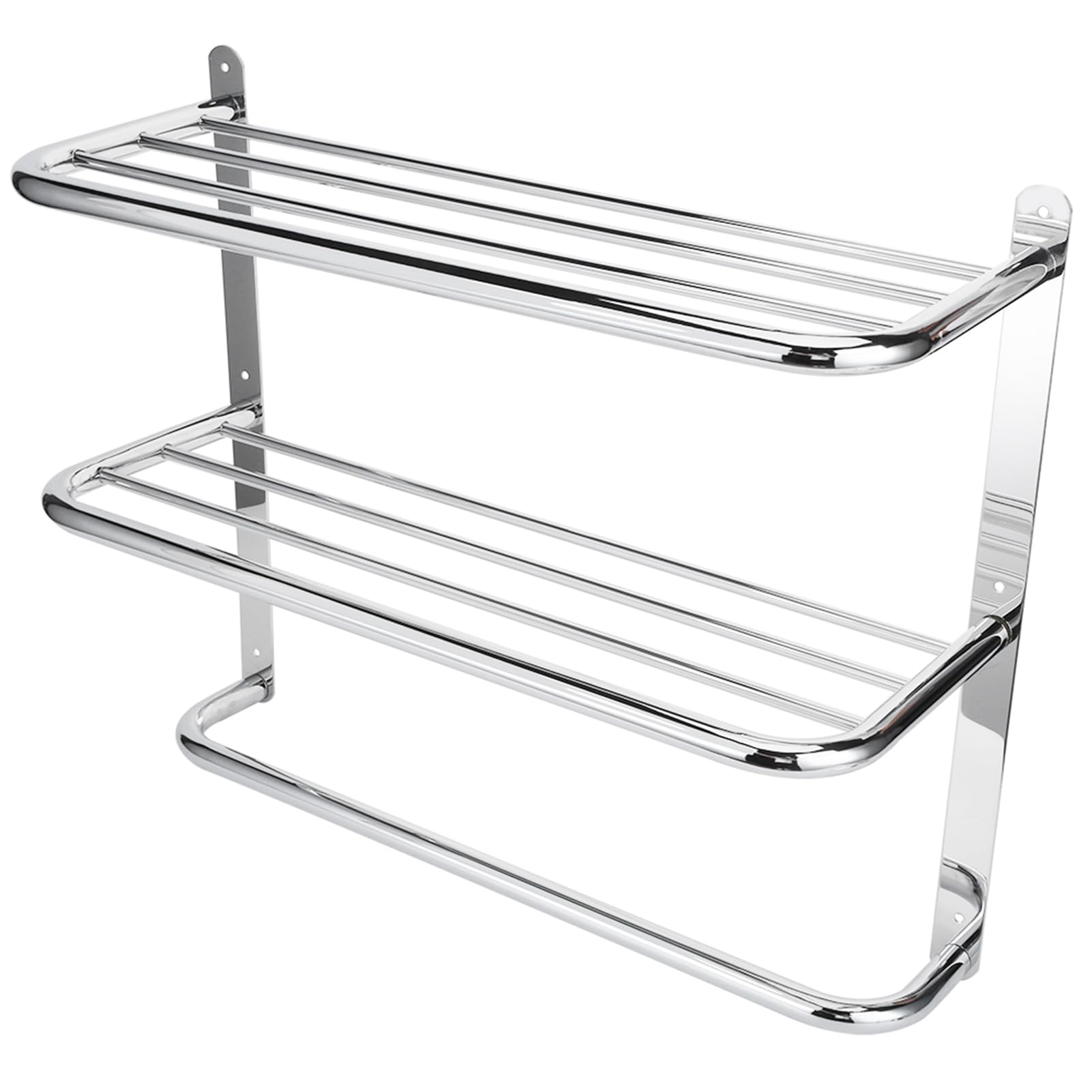HAOHIZE Towel Racks for Bathroom, 3 Tier Towel Holder Wall Bathroom Towel Shelf Bathroom Lavatory Towel Rack Wall Mounting Rack with Towel Bars for Toilet Kitchen Living Room