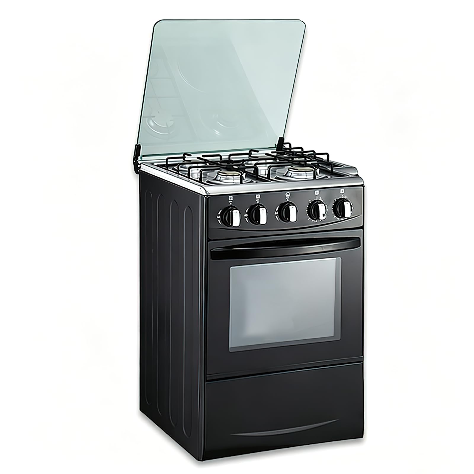 Photo 1 of 20" LPG Gas Stove - Equipped with 4 coil burners and Stainless Steel 50L Oven (Black: Automatic ignition) (factory sealed) 