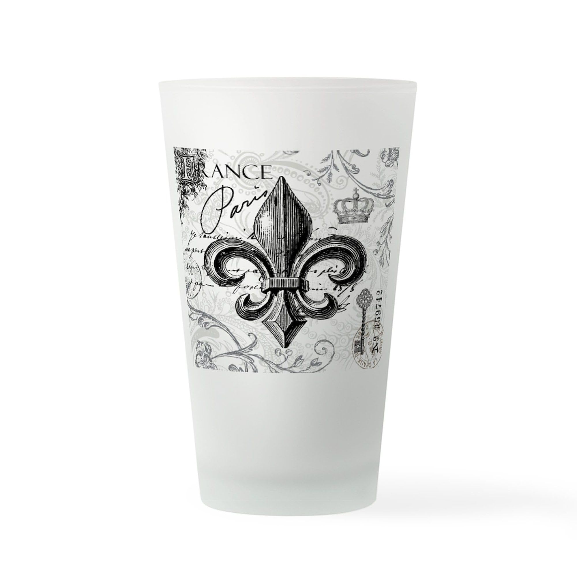 CafePress Vintage French Fleur De Lis Pint Glass, 16 oz. Drinking Glass