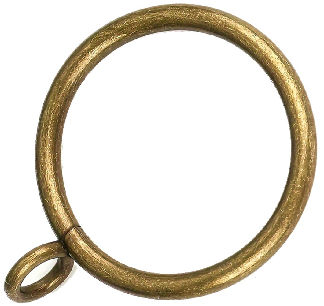 40 Pcs Curtain Rings Antique Brass 1Inch Strong Metal Decorative Curtain Ring with Eyelets, Rustproof Drapery Curtain Rod Clips Hangers for Bathroom,
