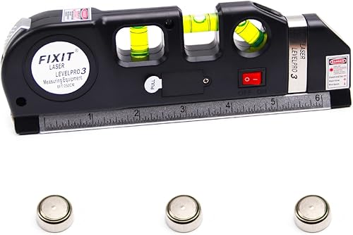 Utoolmart Herramienta de línea de nivel láser, kit de nivel láser multiusos, nivelador de línea láser cruzado estándar, herramienta de haz para