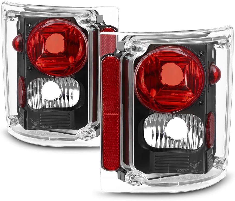 ACANII - For Black 1973-1991 Chevy/GMC C/K Suburban Blazer Jimmy Tail Lights Brake Lamps Replacement Driver & Passenger