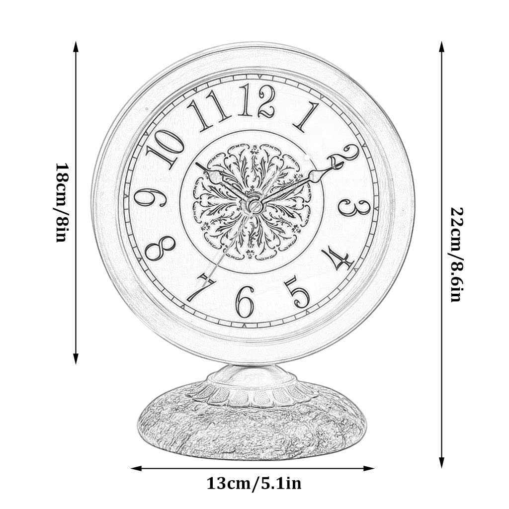 Orologio da tavolo in rame puro stile retrò, silenzioso, senza ticchettio, per mensola, camera da letto, cucina, piano di lavoro, orologio decorativo,