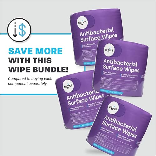Miniatura 7 de Zogics Toallitas antibacterianas  Toallitas desinfectantes para desinfectar y limpiar superficies y equipos, toallitas de limpieza antibacterianas