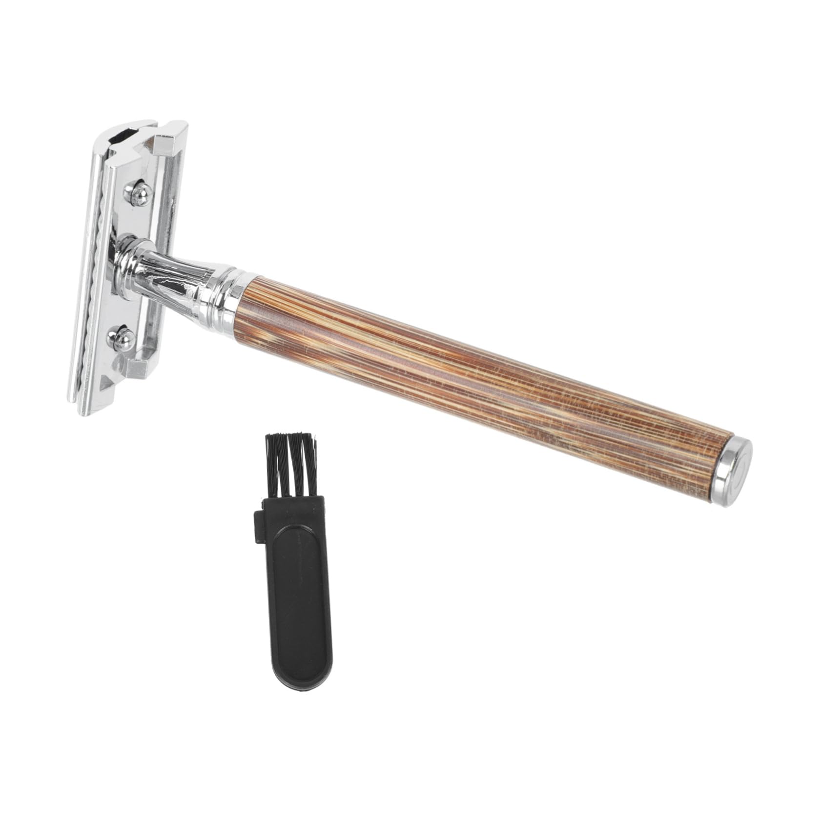 MUSISALY Men's Bamboo Handle Double Edge Safety Razor Beard Grooming Kit Manual Shaver Face Razor Beard Trimmer Ideal Present
